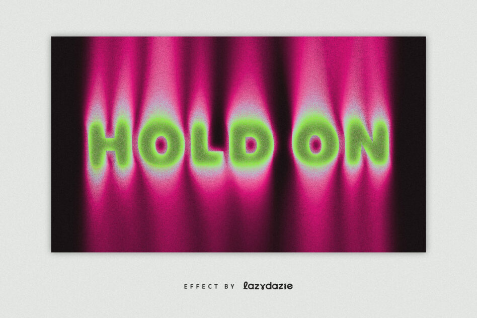 Hold on neon text lime green with hot pink glowing backdrop