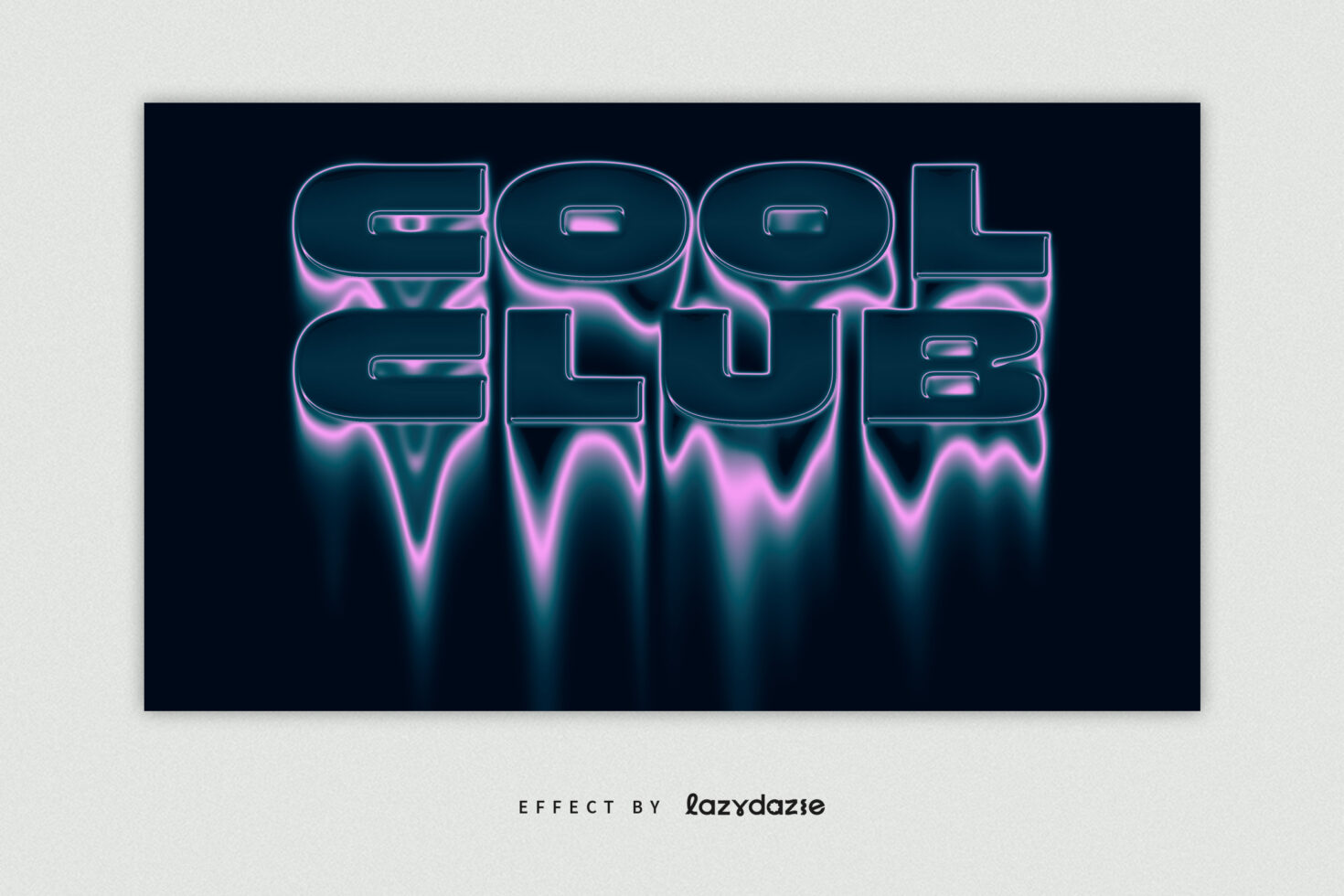 Cool cool vibrant neon text effect with pink glow dripping down dark background