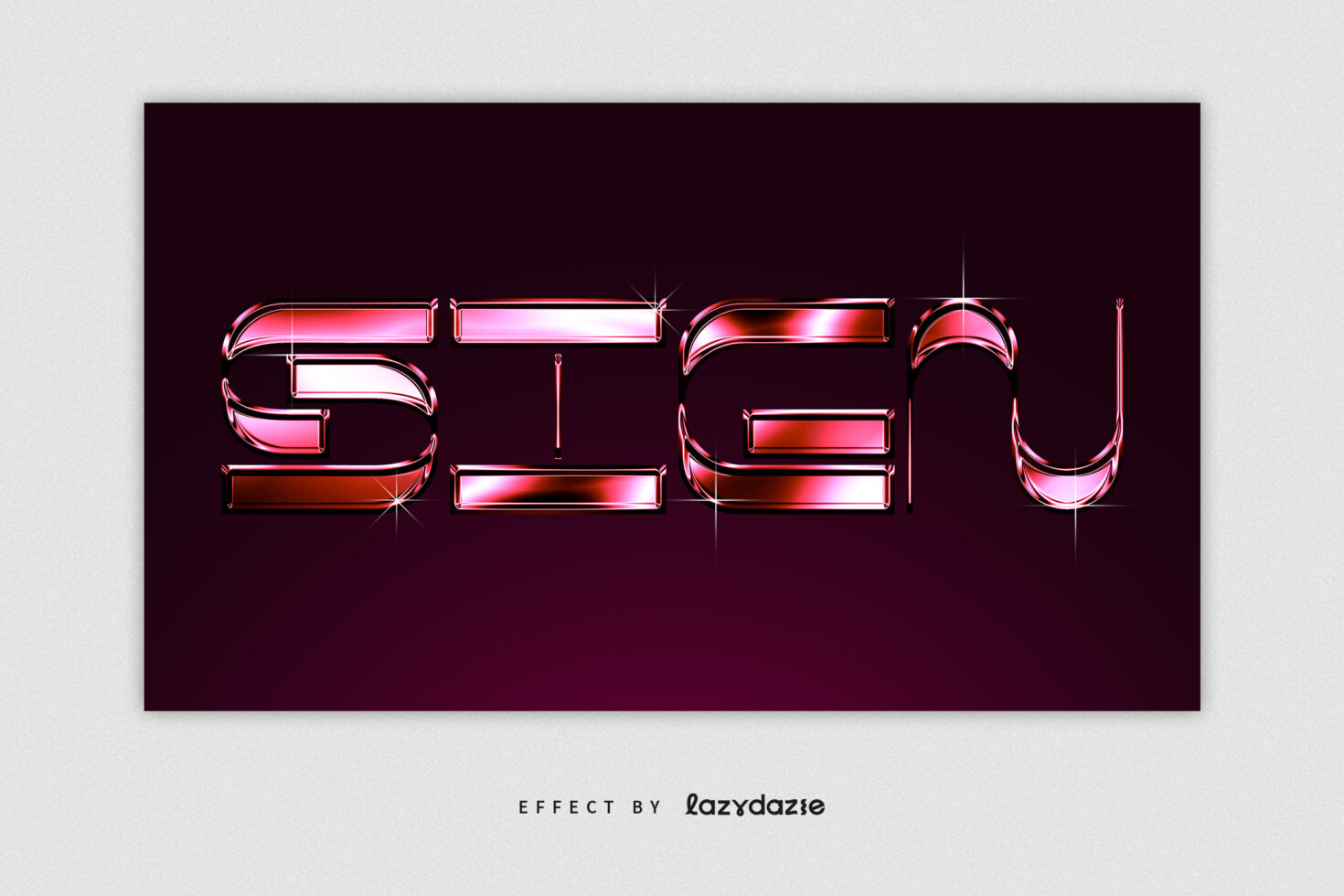 Chrome liquid text SOLID with metallic pink-orange-cyan iridescent finish