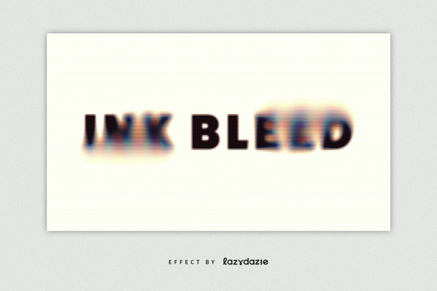 INK BLEED text with soft horizontal blur effect on cream background