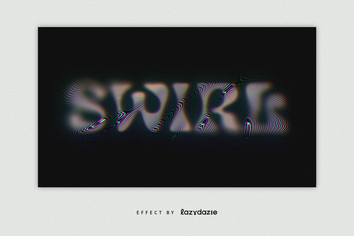 SPIKING text with colorful line wave distortion on black