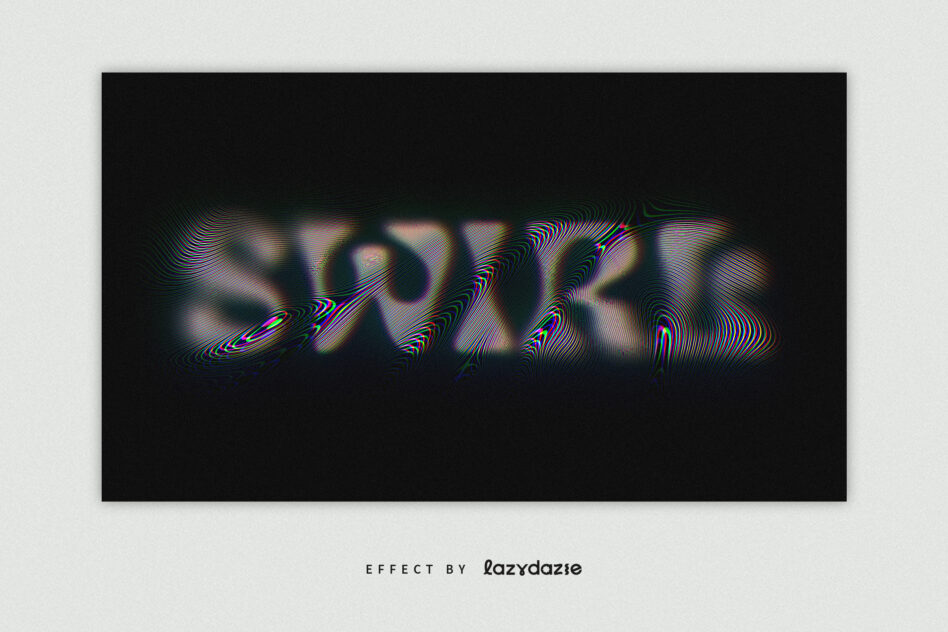 SPIKING text with colorful line wave distortion on black