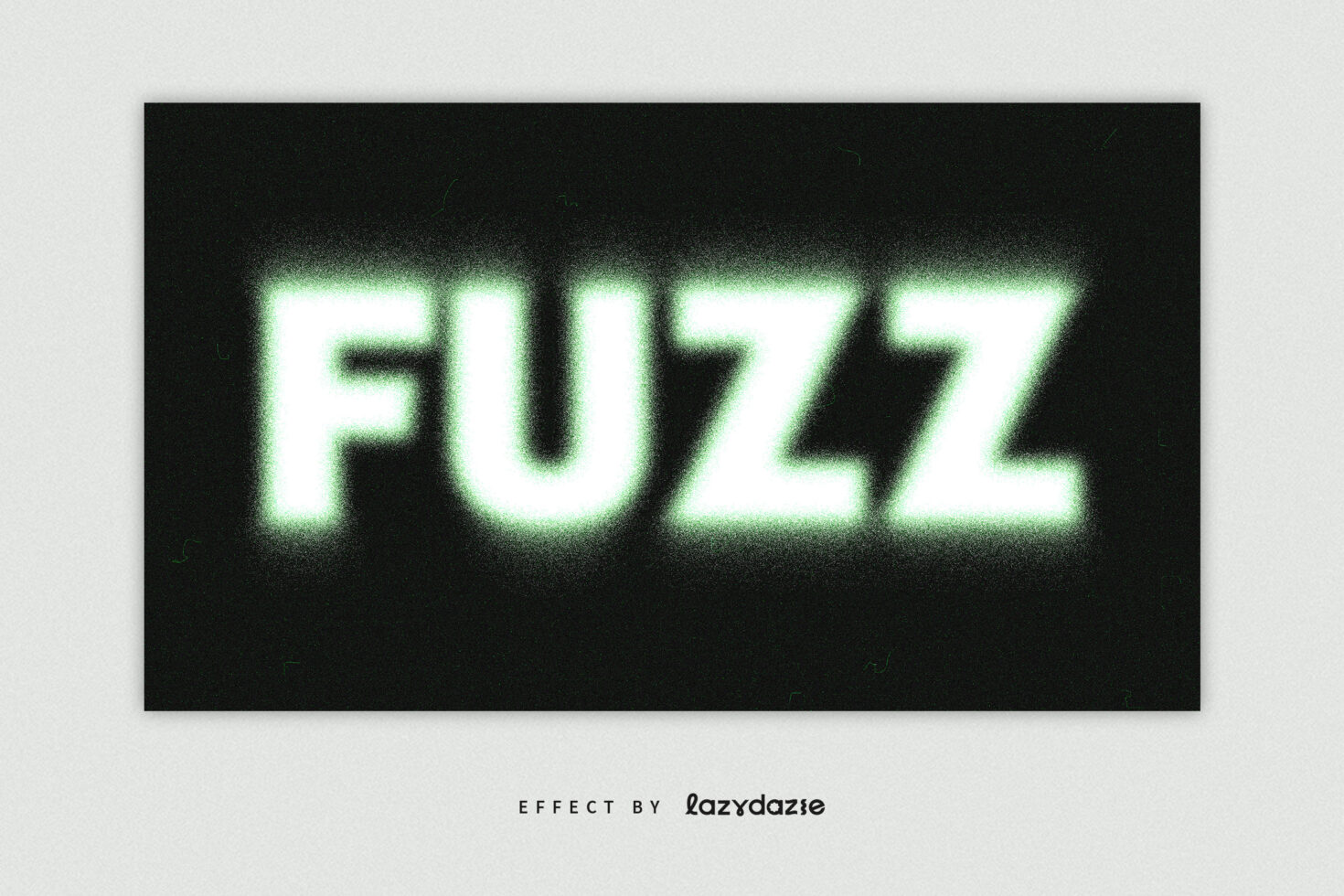 Bright green glowing neon text reading FUZZ on black background