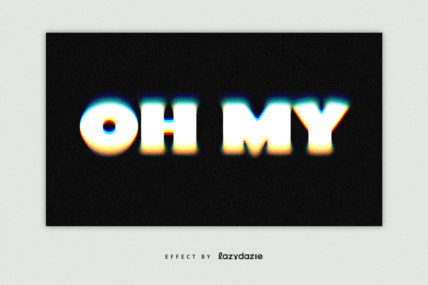 Bold text OH MY in cyan to orange gradient glow effect