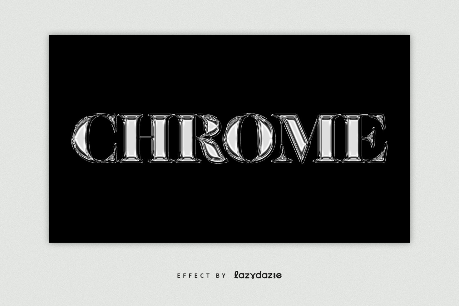 Chrome text effect spelling Chirome with mirror finish appearance