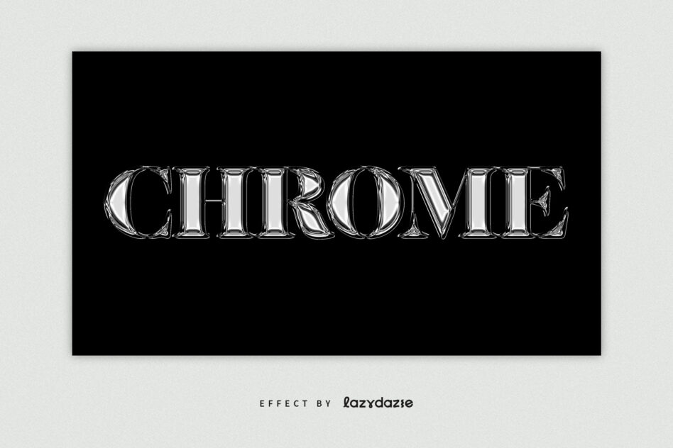 Chrome text effect spelling Chirome with mirror finish appearance