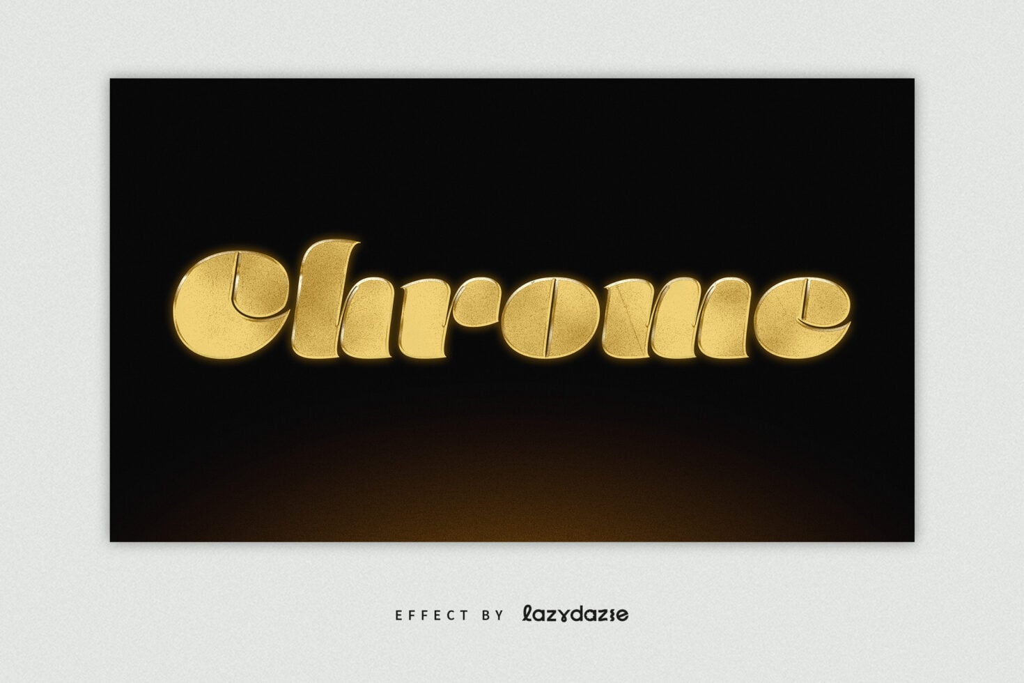 Metallic gold brushed text effect with subtle shadow on black backdrop