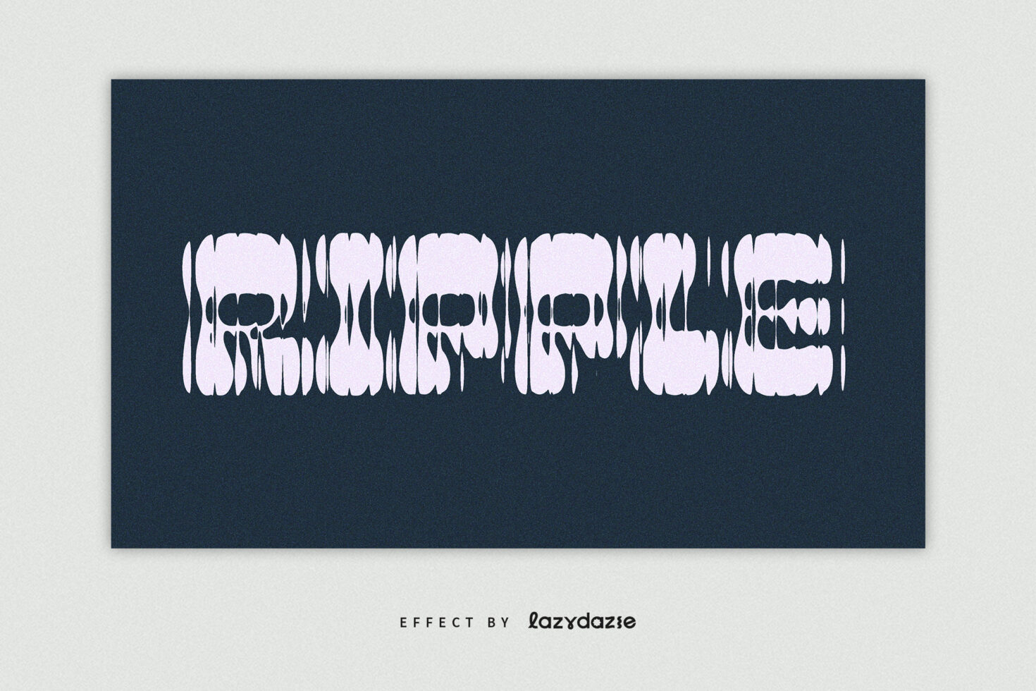 Light pink distorted text with dripping effect on dark blue