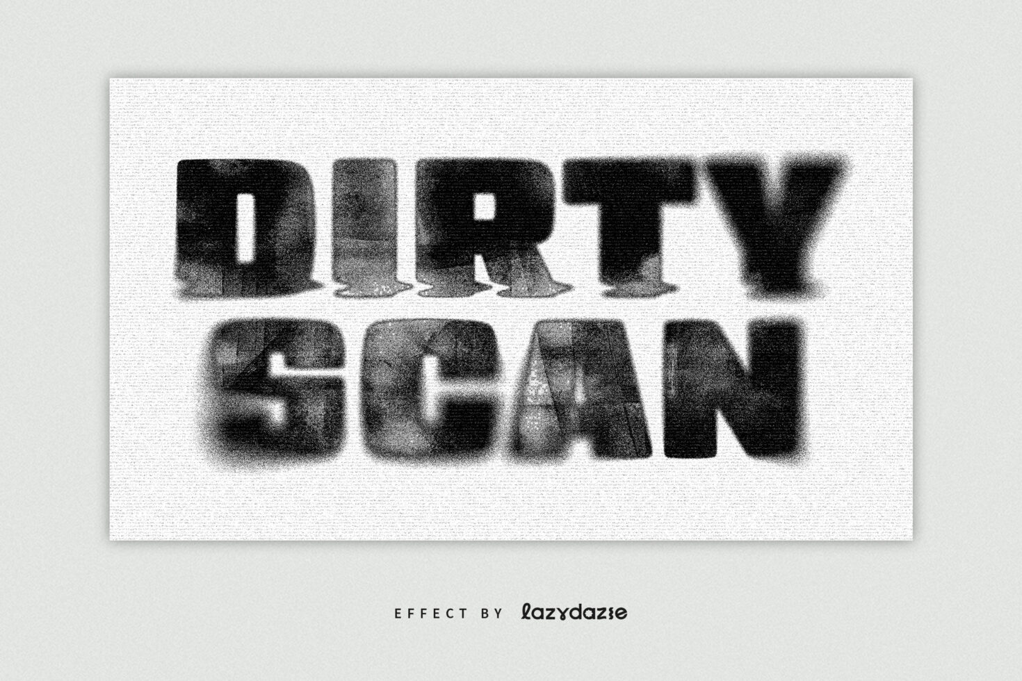 Dirty Sean text with heavy grain noise texture overlay effect