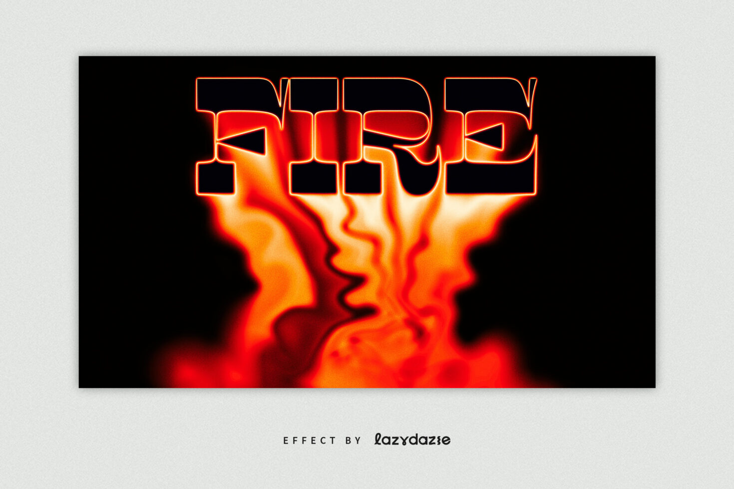 Neon outlined fire text with molten glow effect