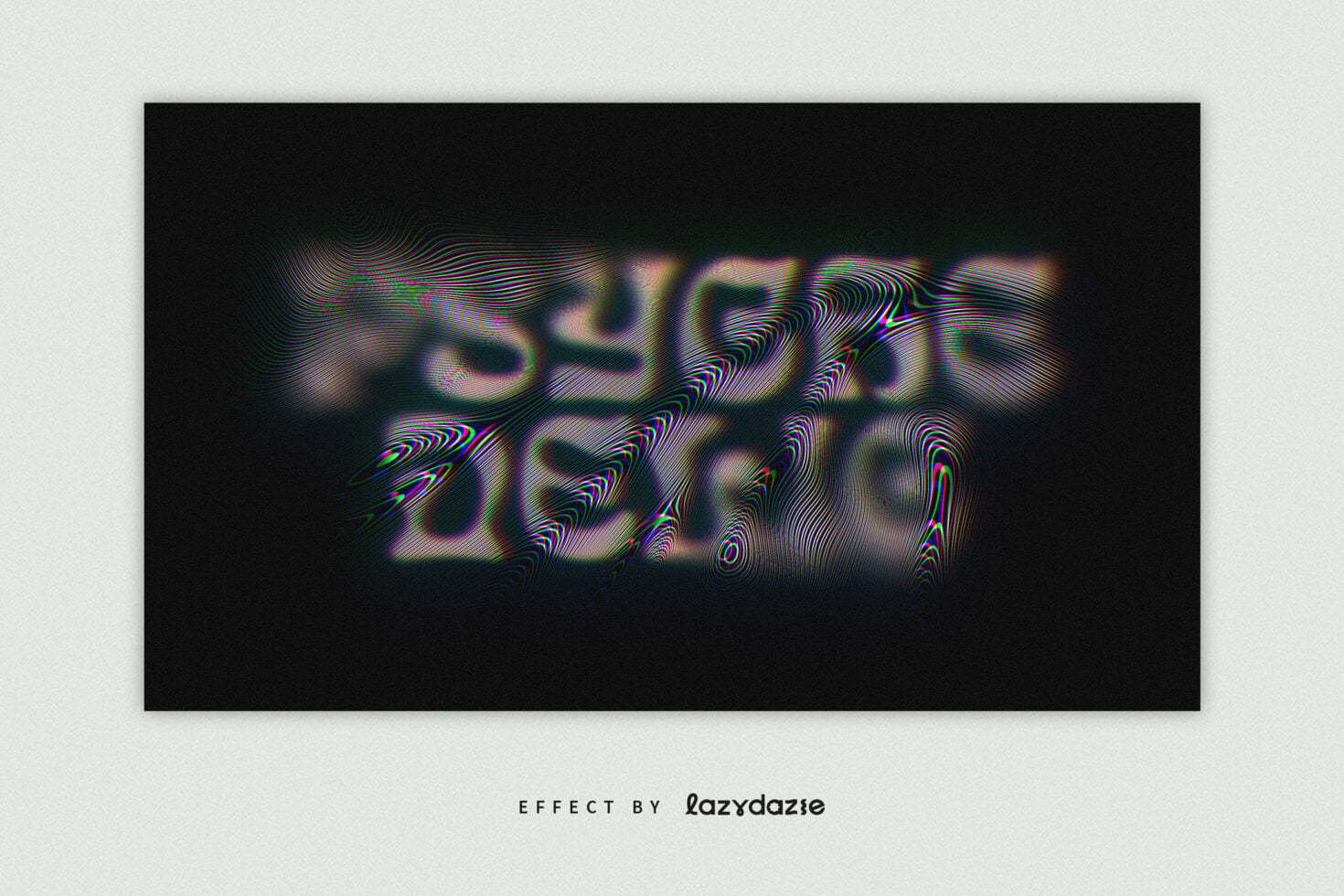 55.25 26.7.9 text in RGB glitch effect with scanning line distortion