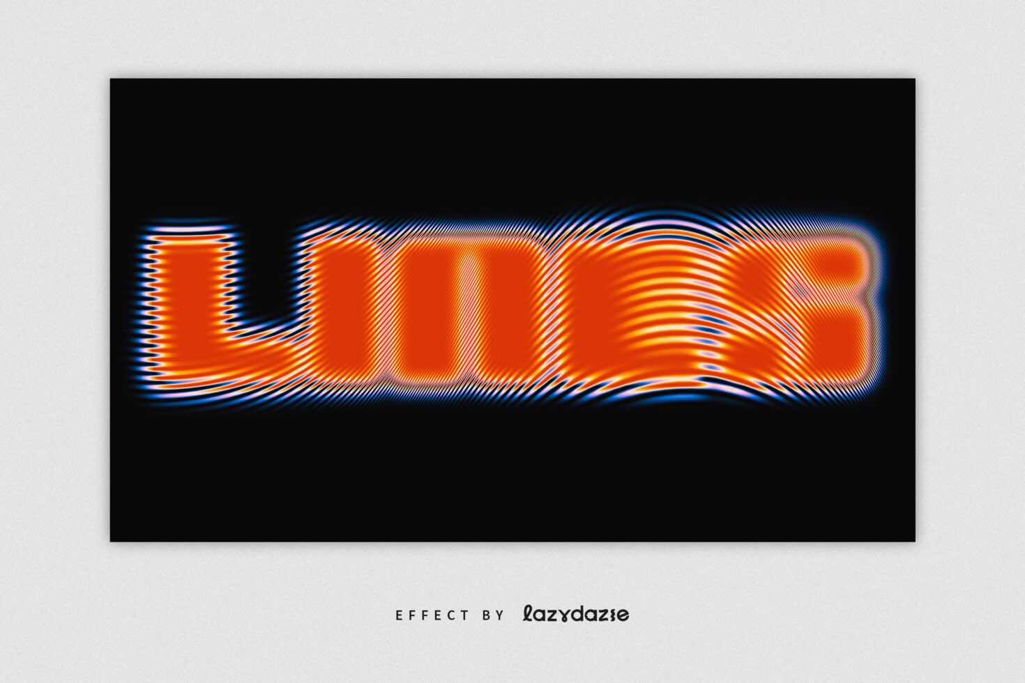 LITTER text in orange with blue striped wave scan lines on black