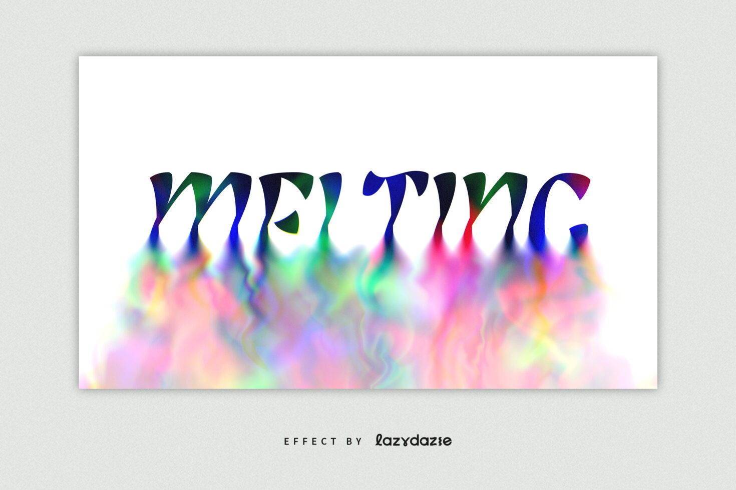Meeting text with rainbow gradient blurred smoke effect underneath