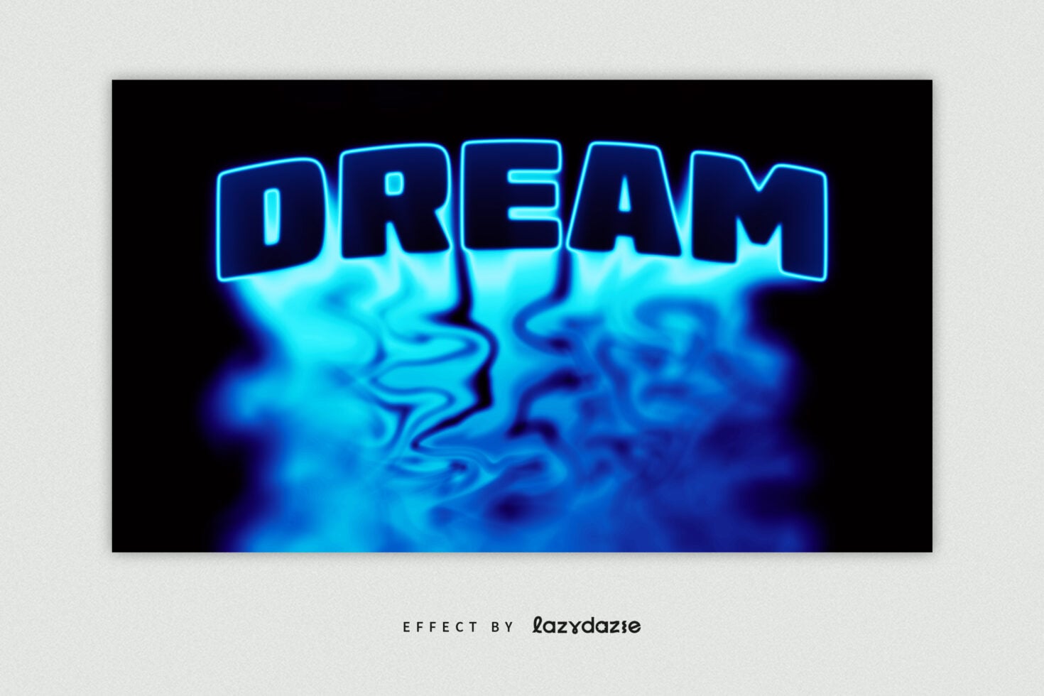 FLOW text with multicolor glitch effect on light background mockup