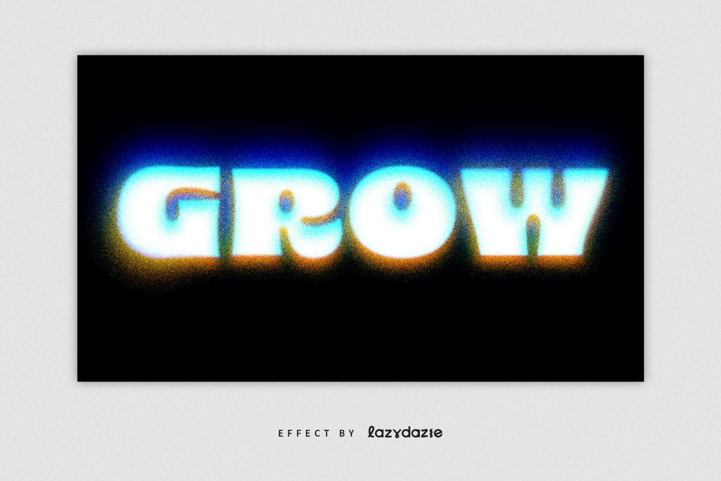 Cyan yellow glowing neon GROWTH text with strong blur on black