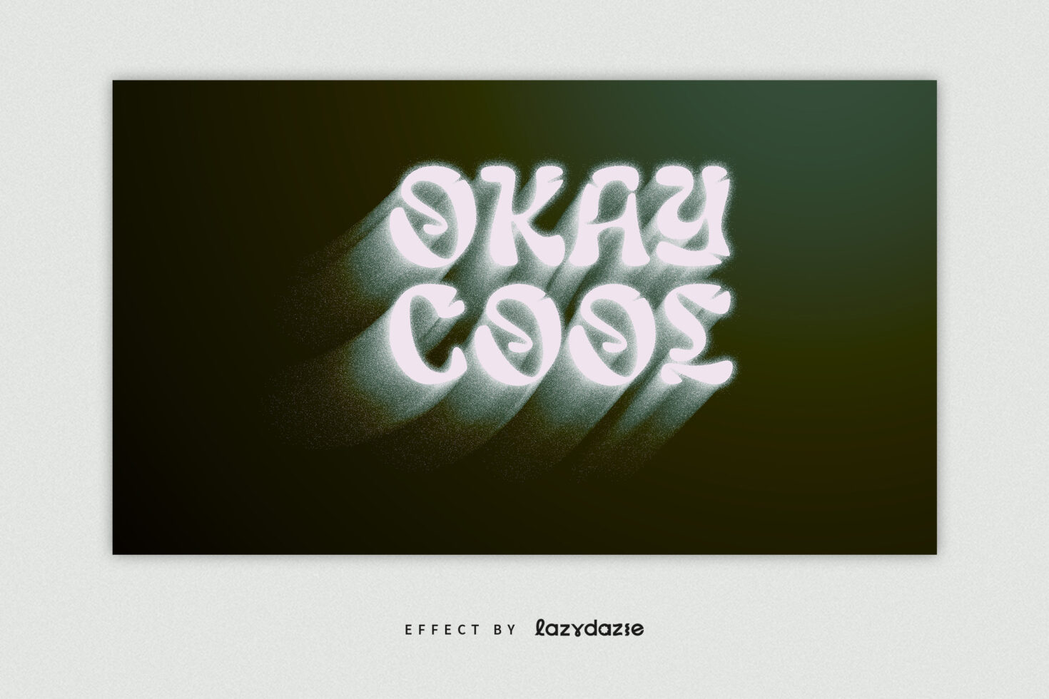 OKRAZY COOS2 in pale pink with diagonal shadow streaks on olive green backdrop