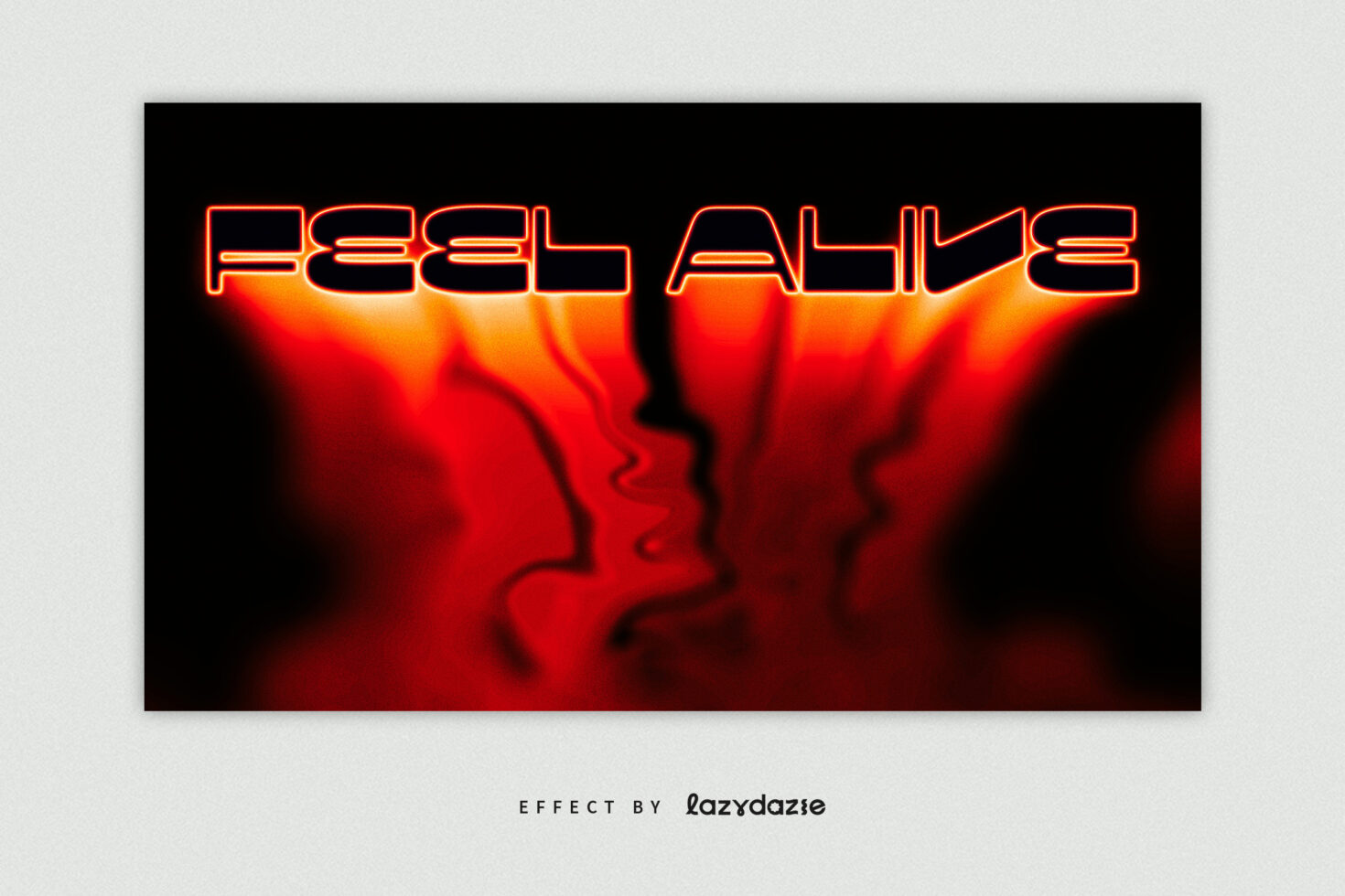 Neon text feel alive with flame wave distortion