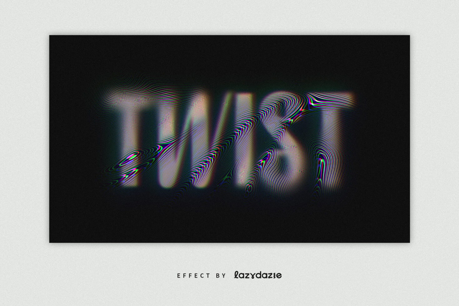 VIOLET text glitched with neon colorful wavy lines overlay