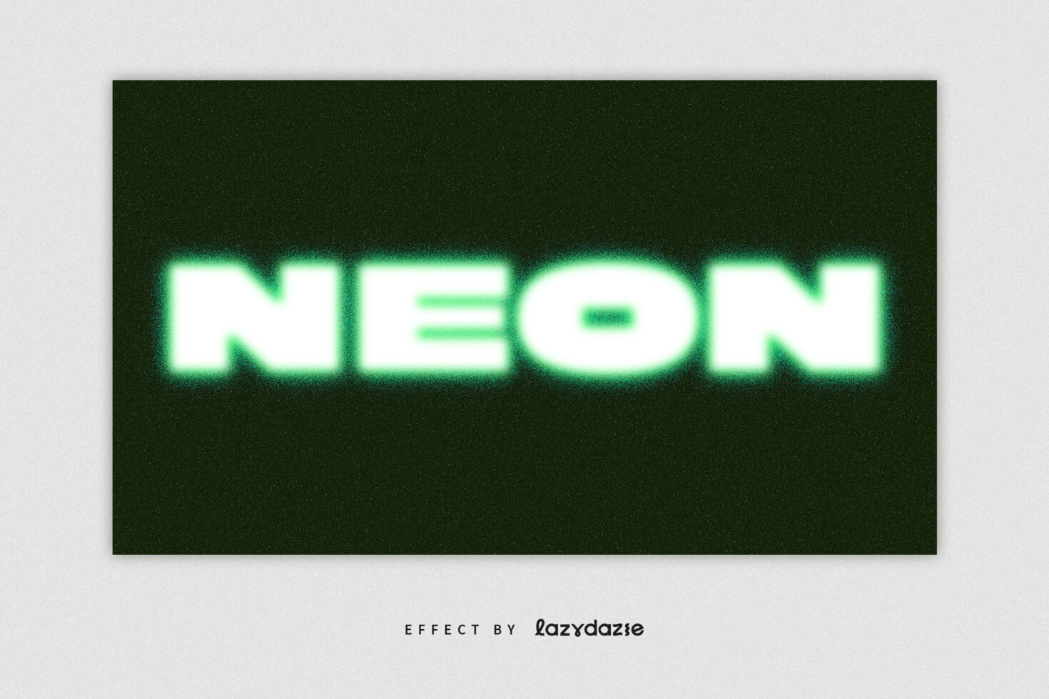 Neon green glowing text reading NEON on dark textured backdrop