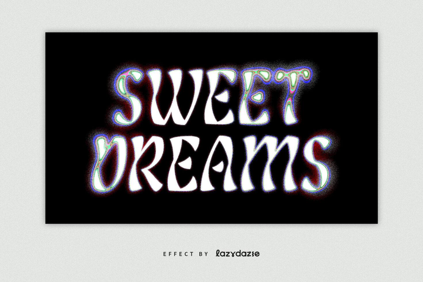 Sweet dreams with colorful chromatic glitch effect, retro vaporwave style