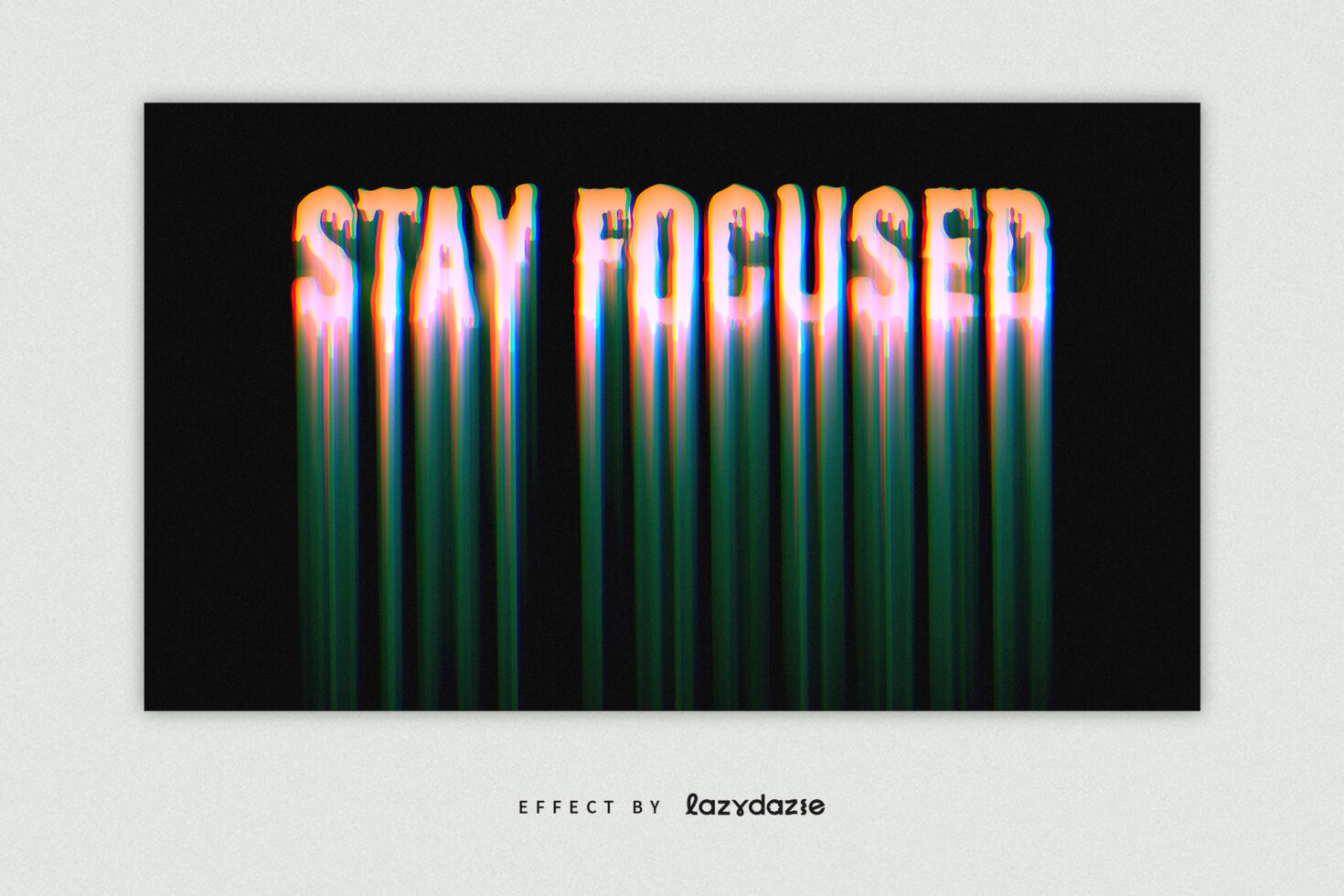 Stay Focused text with orange glow effect dripping down on black background