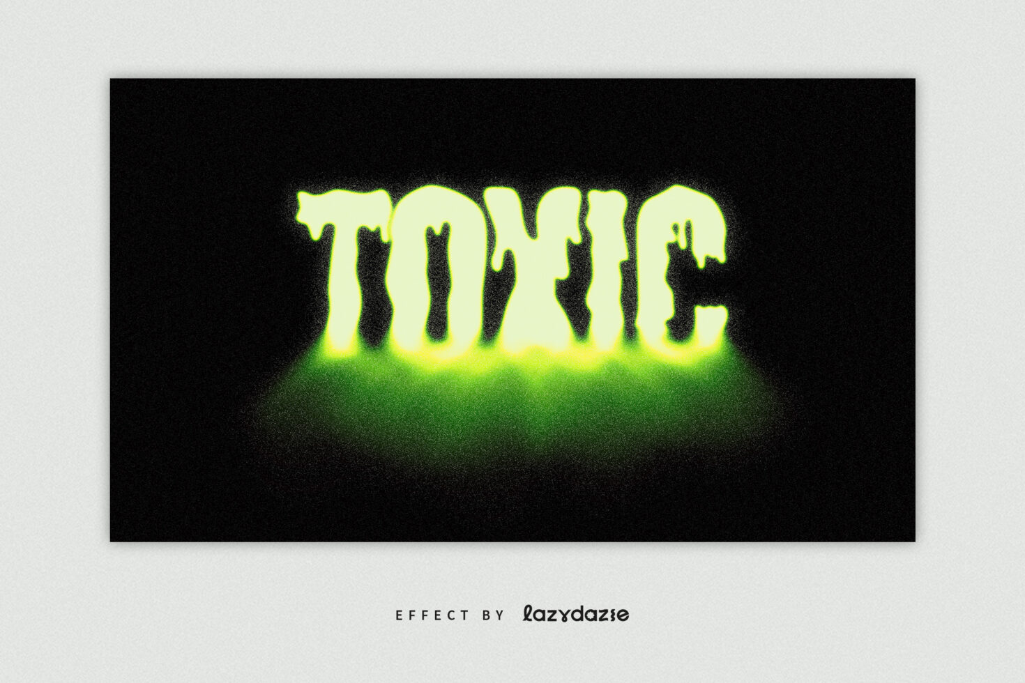 Thick sans serif text glowing bright yellow-green with atmospheric halo on black