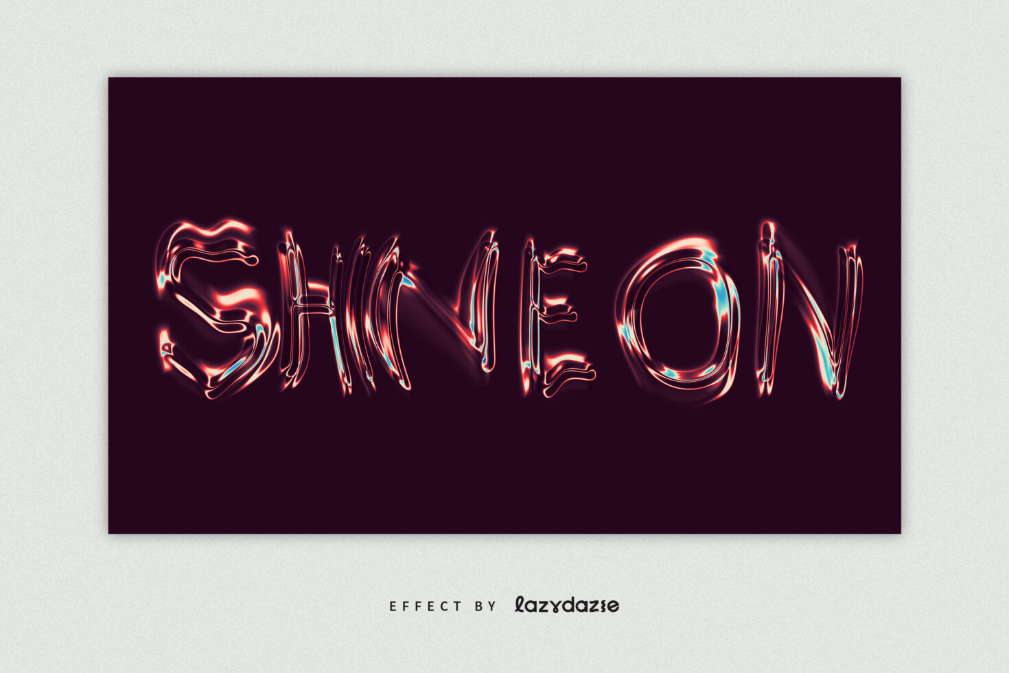 Glowing red neon text spelling Shineown on dark purple background