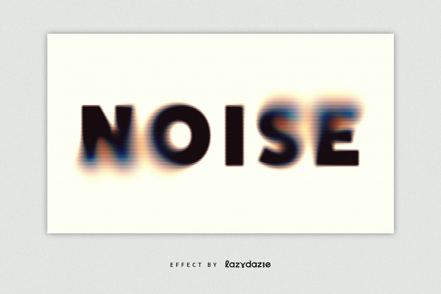 Large text reading ND15E with horizontal scan line distortion, cream background