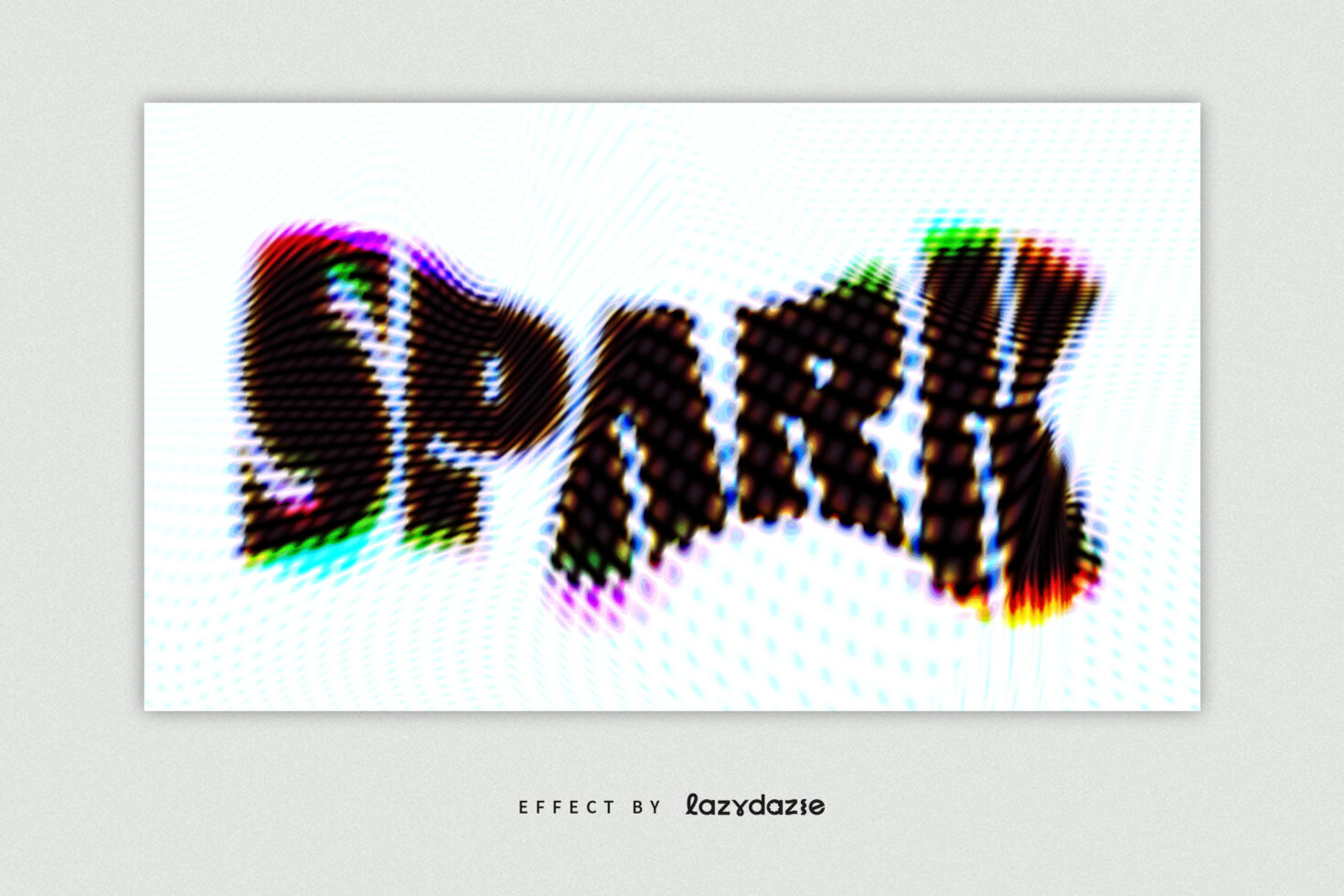 Bold pixelated text with cyan magenta color fringing glitch