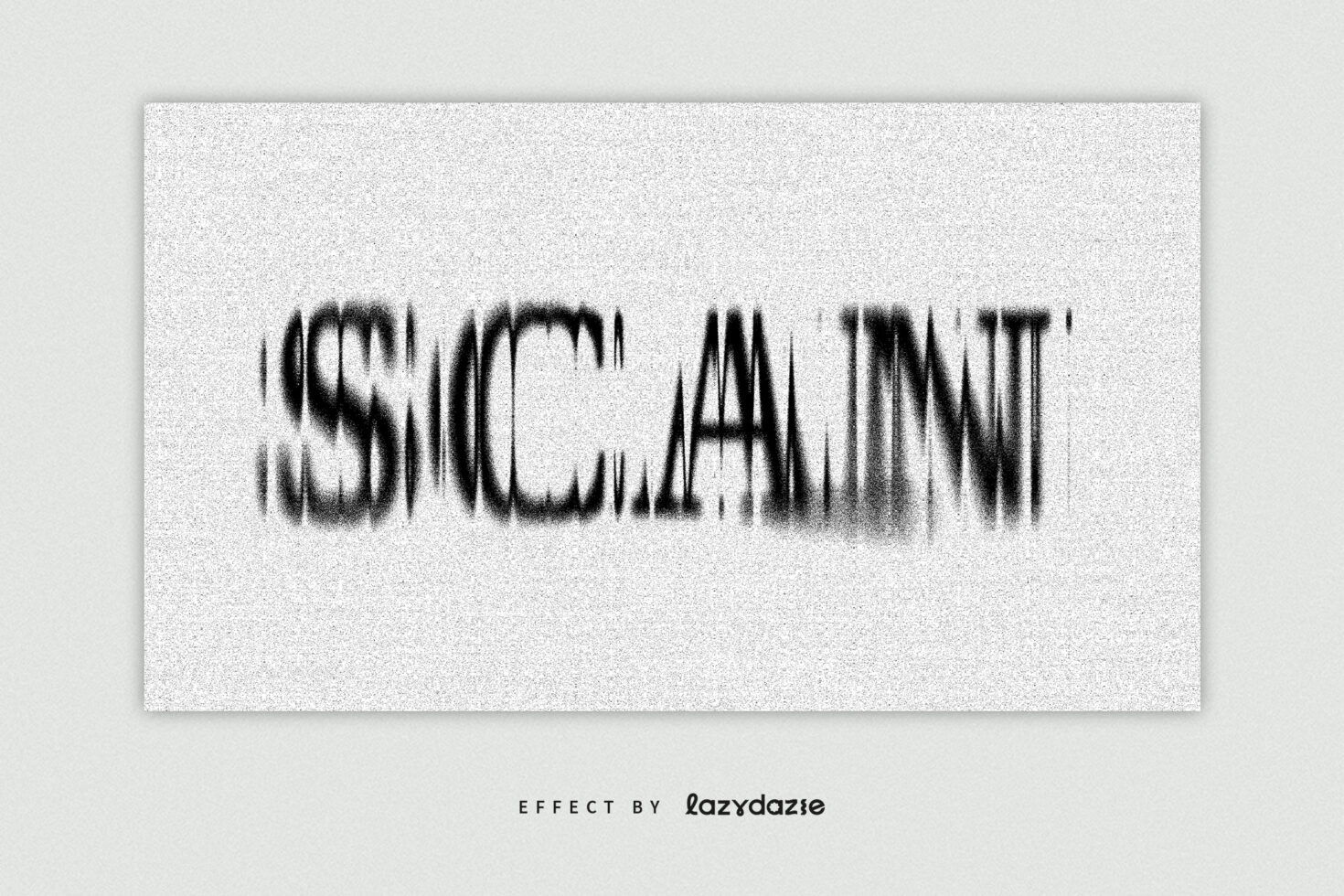 SCLAINT text rendered with heavy scan line noise effect on light background
