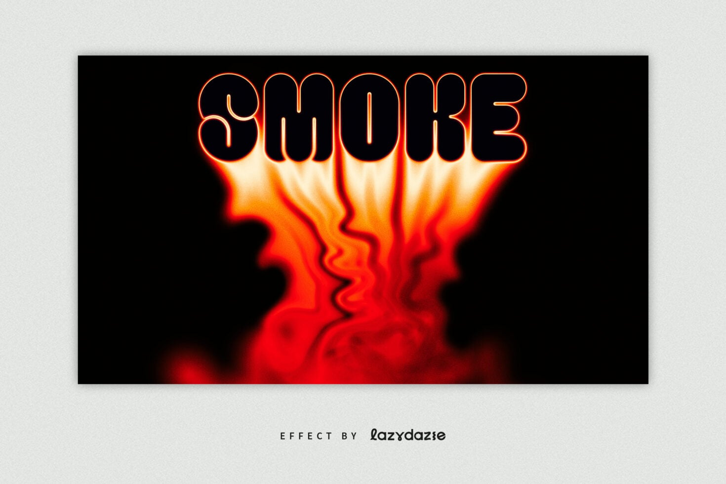Neon outline smoke text with fiery red orange glow