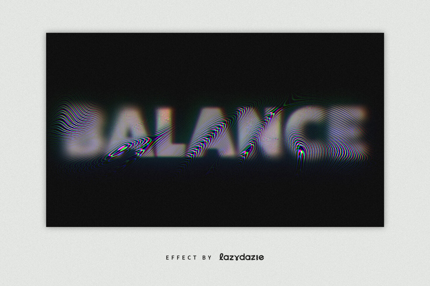 GLAZIER text with vibrant RGB glitch lines on dark background