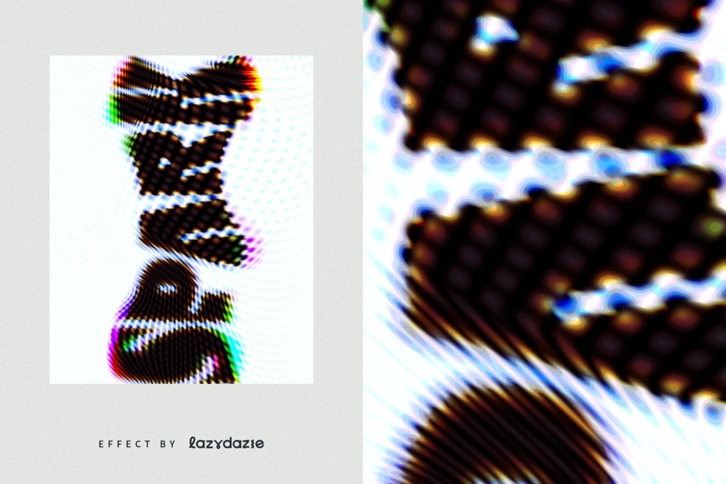 Neon glitch text with vibrant RGB color separation scanlines