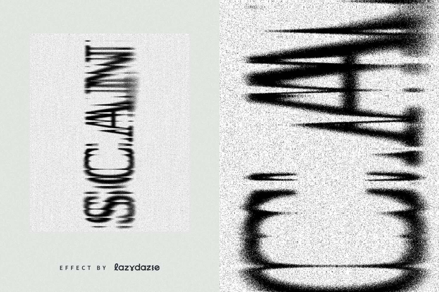Vertical text SCLAINT with heavy pixelated noise distortion effect throughout