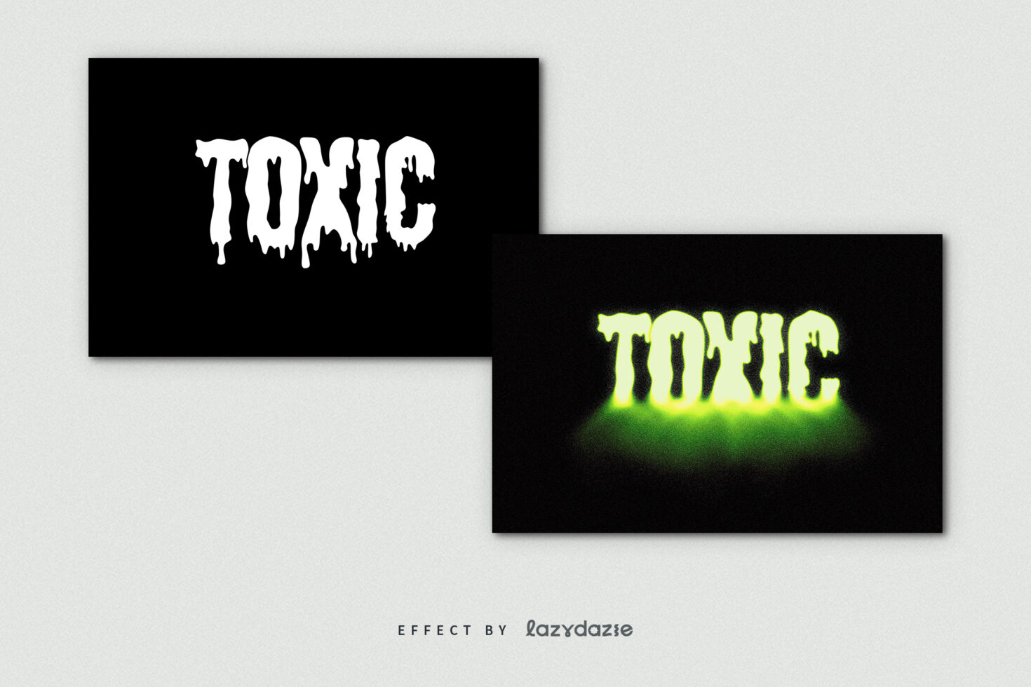 Dripping toxic effect in white plus neon yellow glow