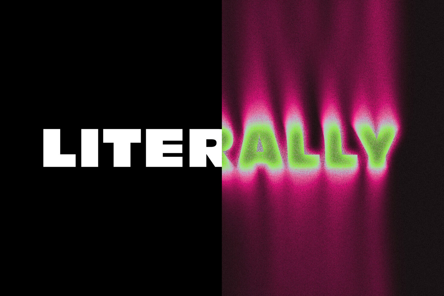 Neon glow text effect magenta pink meets lime green