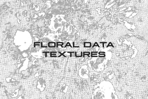 Floral data textures title overlay on detailed botanical illustration background