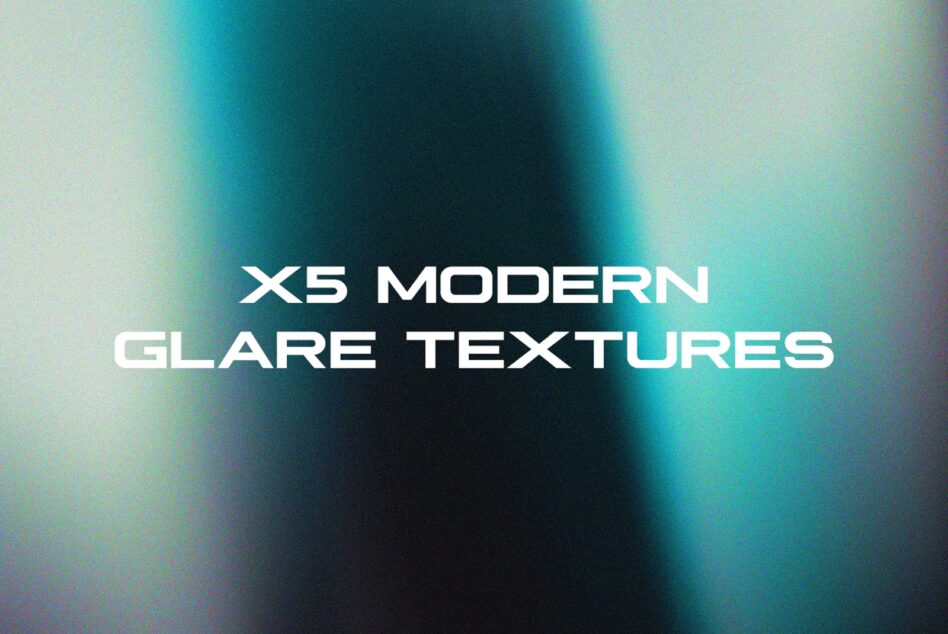 Text x5 modern glare textures over cyan blue blurred backdrop