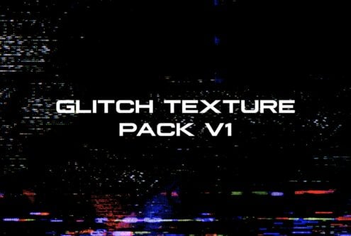 White text Glitch Texture Pack V1 over scattered pixelated dots background