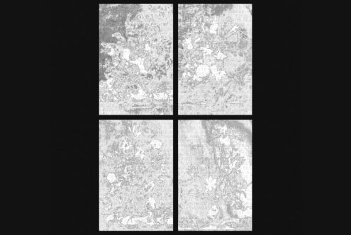 Four grayscale floral pattern textures with intricate botanical line art designs