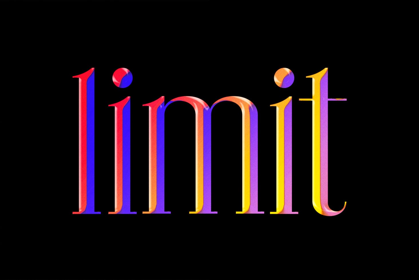 Colorful gradient serif text reading illuminati on black background