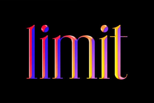 Colorful gradient serif text reading illuminati on black background
