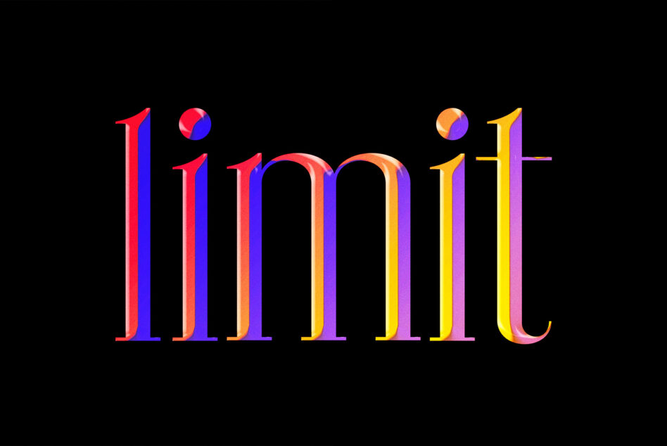 Colorful gradient serif text reading illuminati on black background