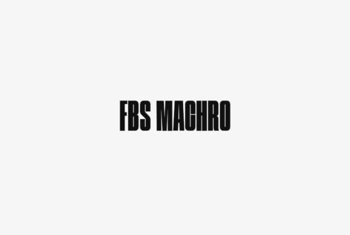 Bold sans-serif font FBS Machro displayed on a light background perfect for typography design graphic projects branding marketing materials.