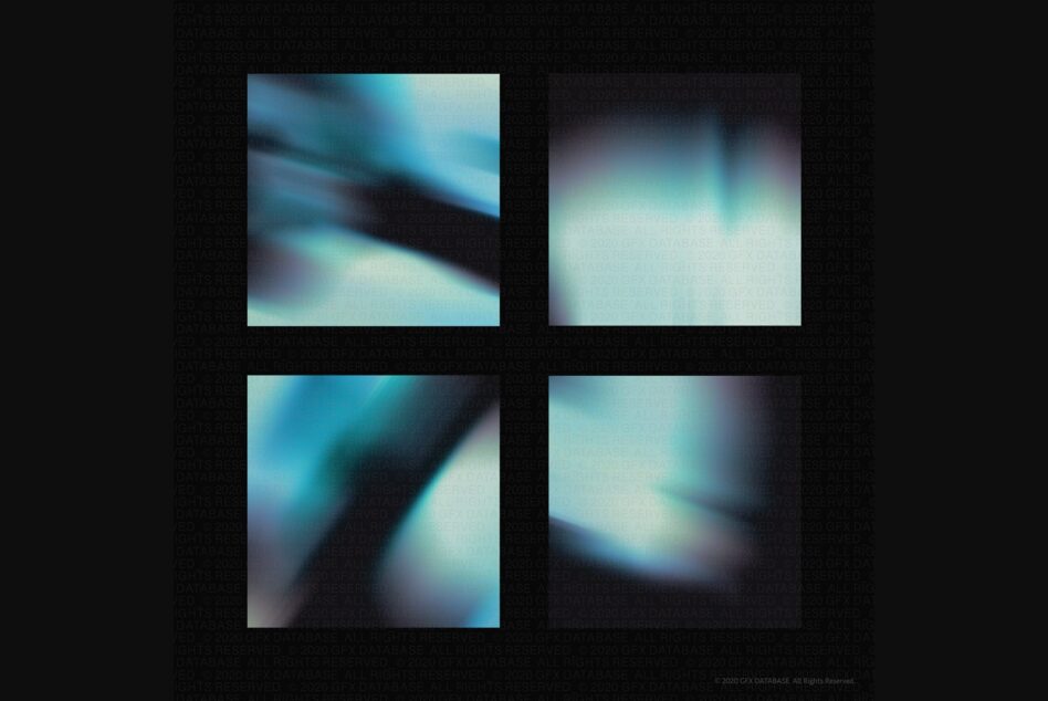 Four-panel blur with blue cyan white hazy light distortion