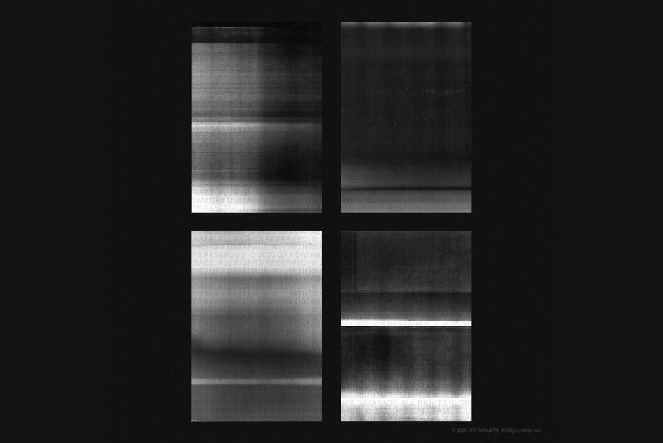 Grid of four grayscale scan textures with horizontal scan lines