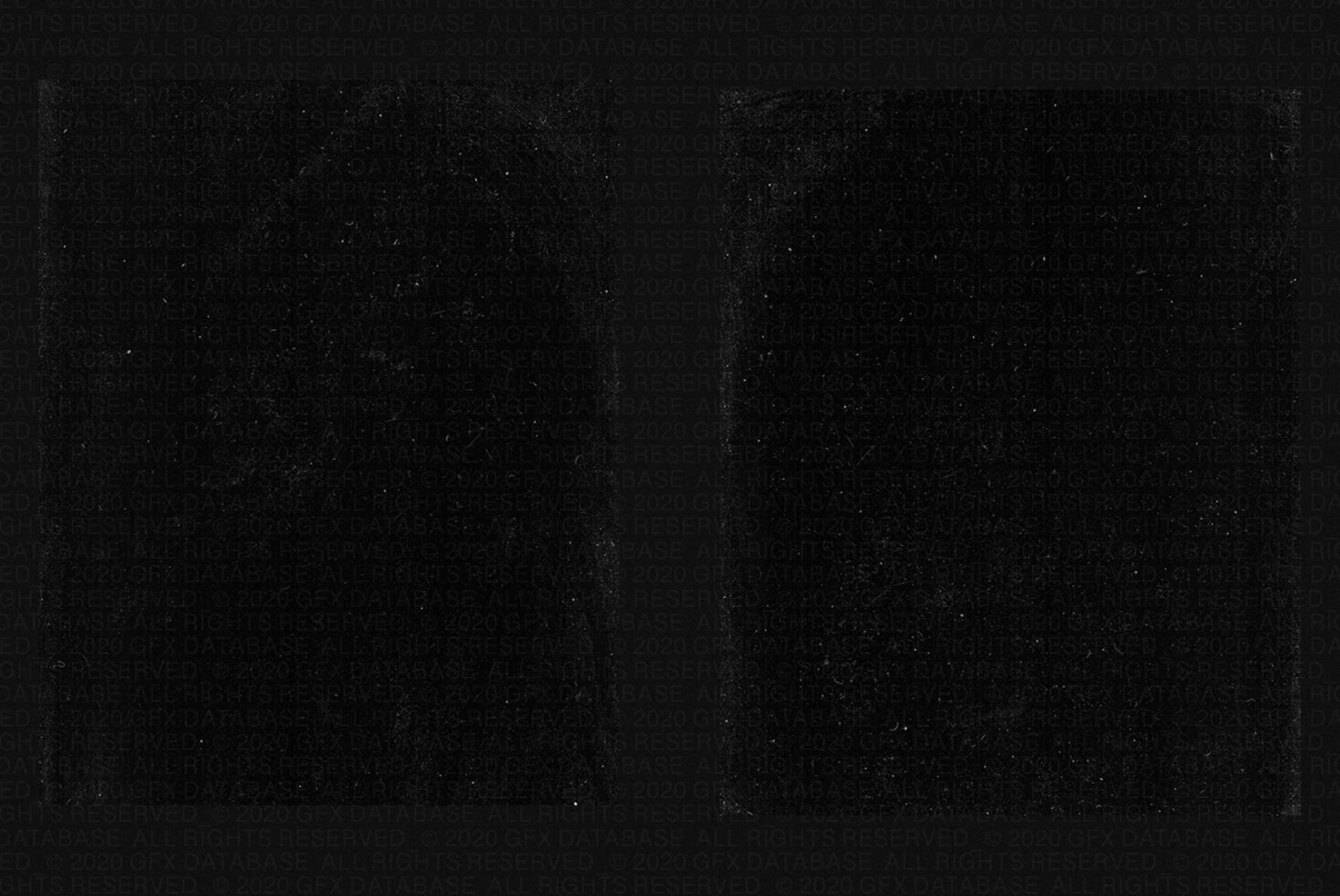 Dark grainy film texture with vertical scan lines across two panels