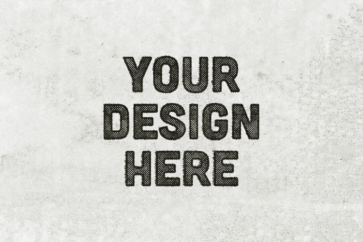 Dotted halftone text on weathered concrete background ready for custom copy