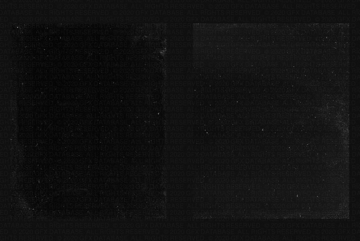 Dark noisy texture split into two panels with light specks scattered throughout
