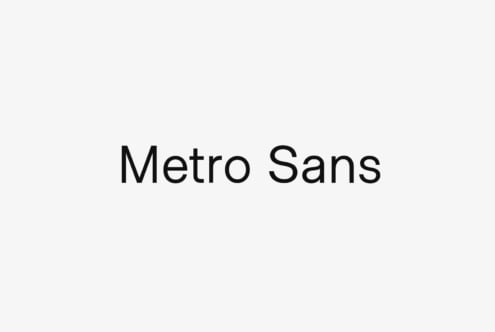 Metro Sans typeface rendered in black on minimal white background